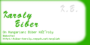 karoly biber business card